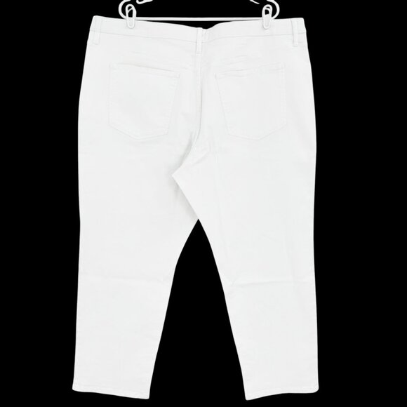 NWT Terra & Sky Womens Straight High Rise Stretch White Denim Jeans Plus Sz 24WP - Picture 2 of 9